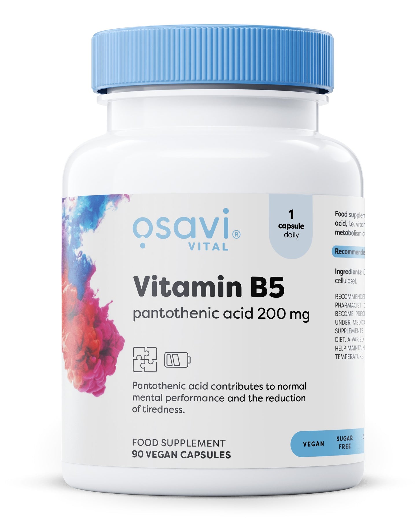 Osavi Vitamin B5 Pantothenic Acid, 200mg - 90 vegan caps