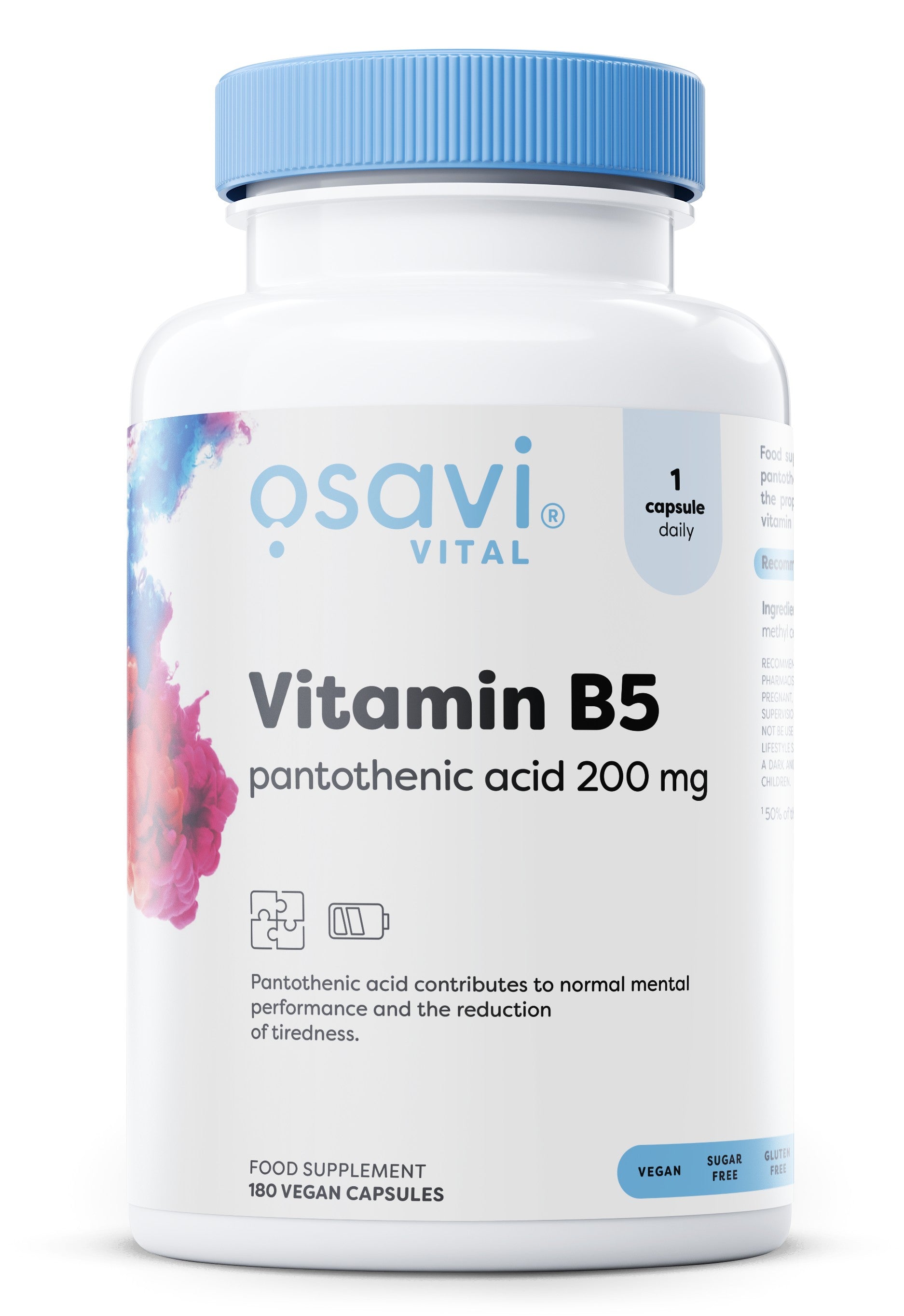 Osavi Vitamin B5 Pantothenic Acid, 200mg - 180 vegan caps