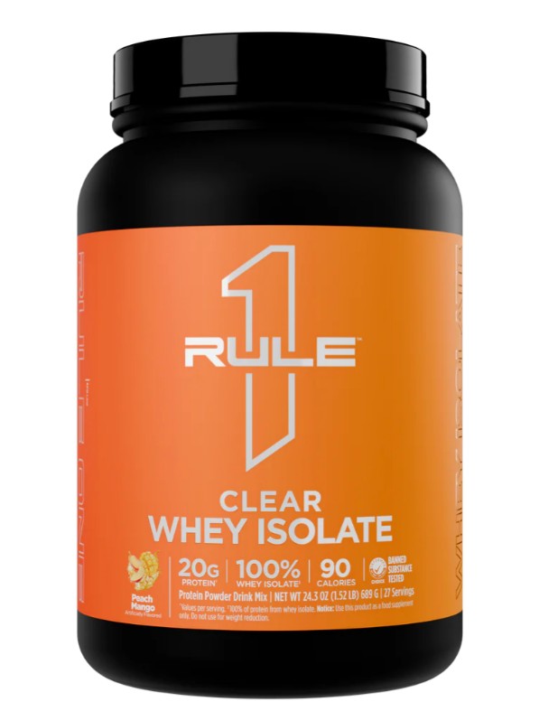Rule One Clear Whey Isolate, Peach Mango - 689g