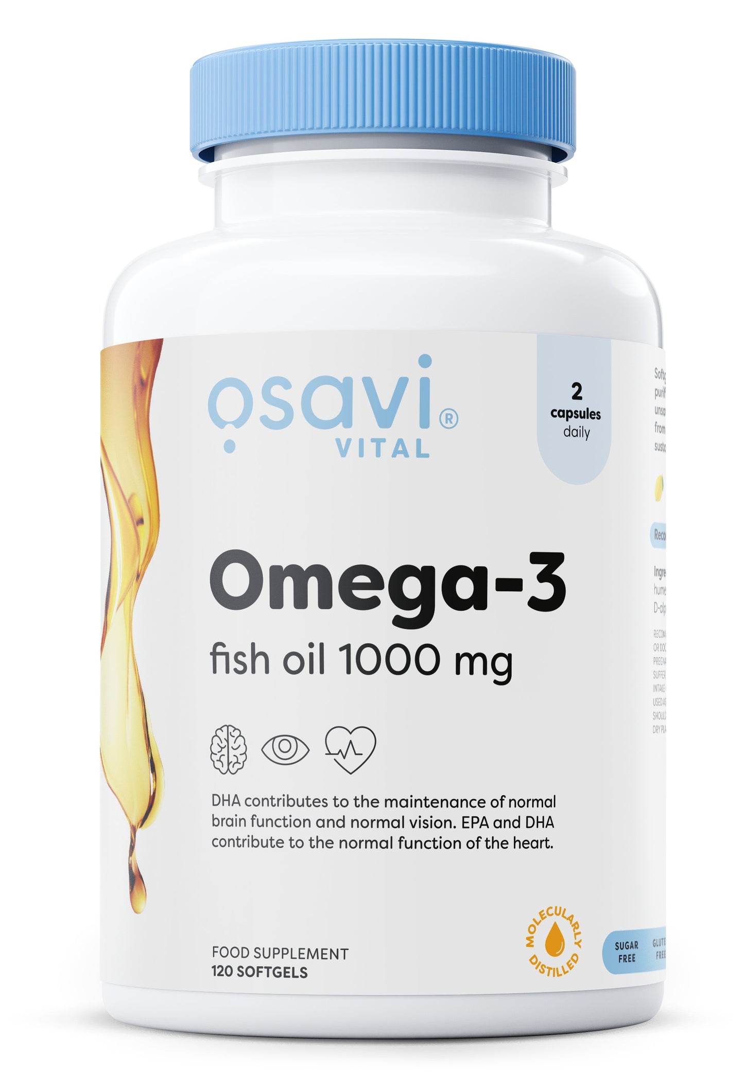 Osavi Omega-3 Fish Oil 1000mg 120 softgels bottle