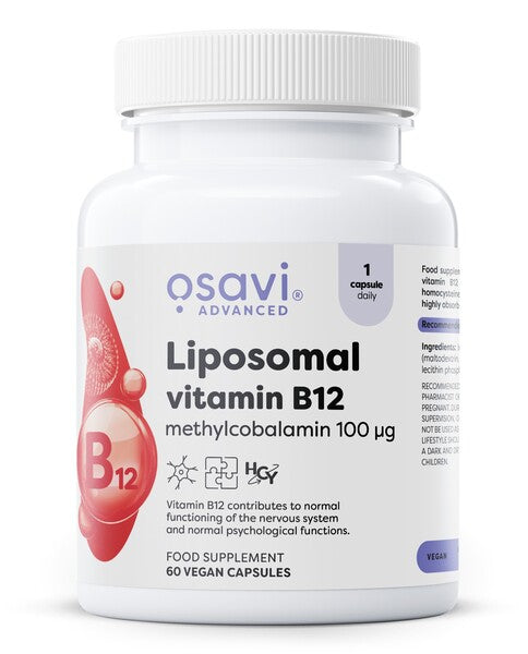 Osavi Liposomal Vitamin B12, Methylcobalamin 100mcg - 60 vegan cap