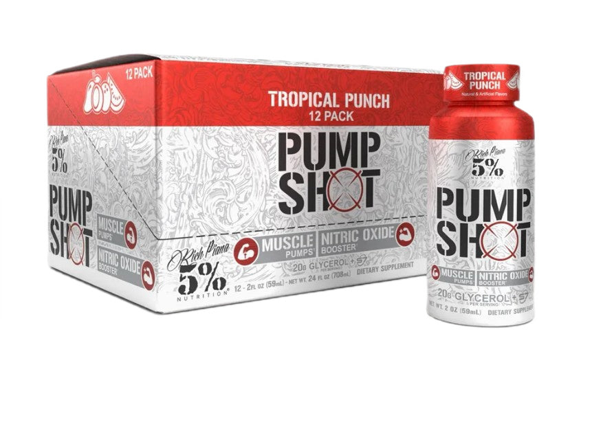 5% Nutrition Pump Shot, Tropical Punch - 12 x 59 ml.