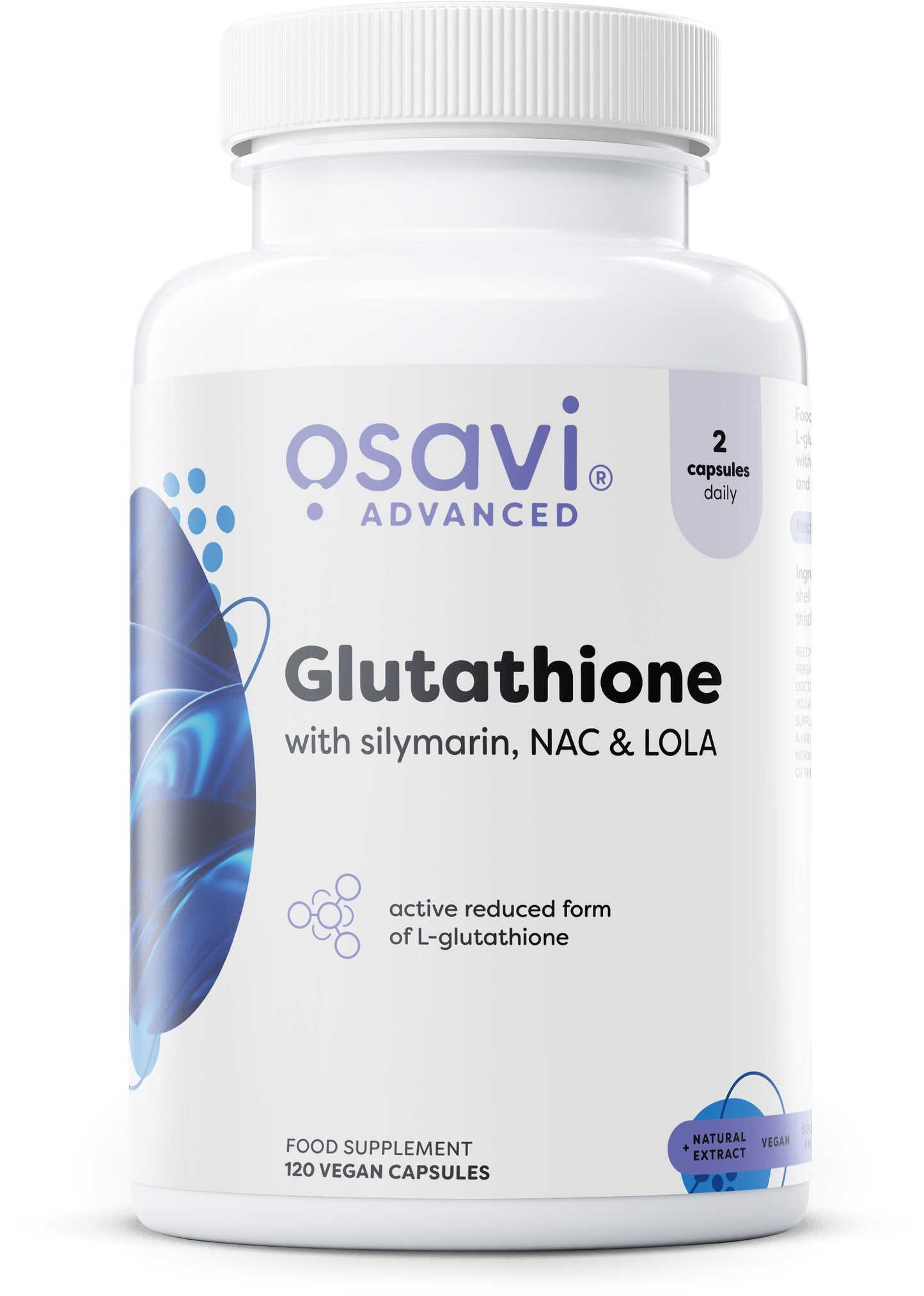 Osavi Glutathione with Silymarin, NAC & LOLA - 120 vegan caps