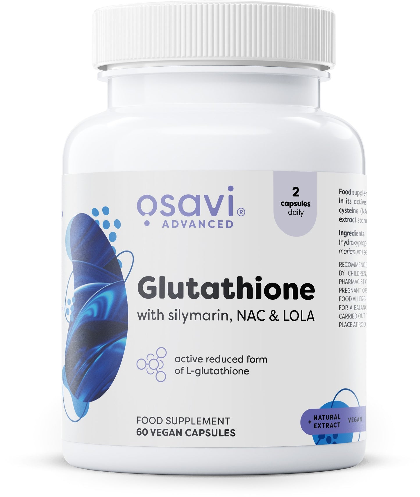 Osavi Glutathione with Silymarin, NAC & LOLA - 60 vegan caps