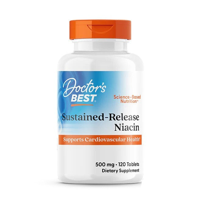 Doctor's Best Sustained - Release Niacin, 500mg - 120 tablets
