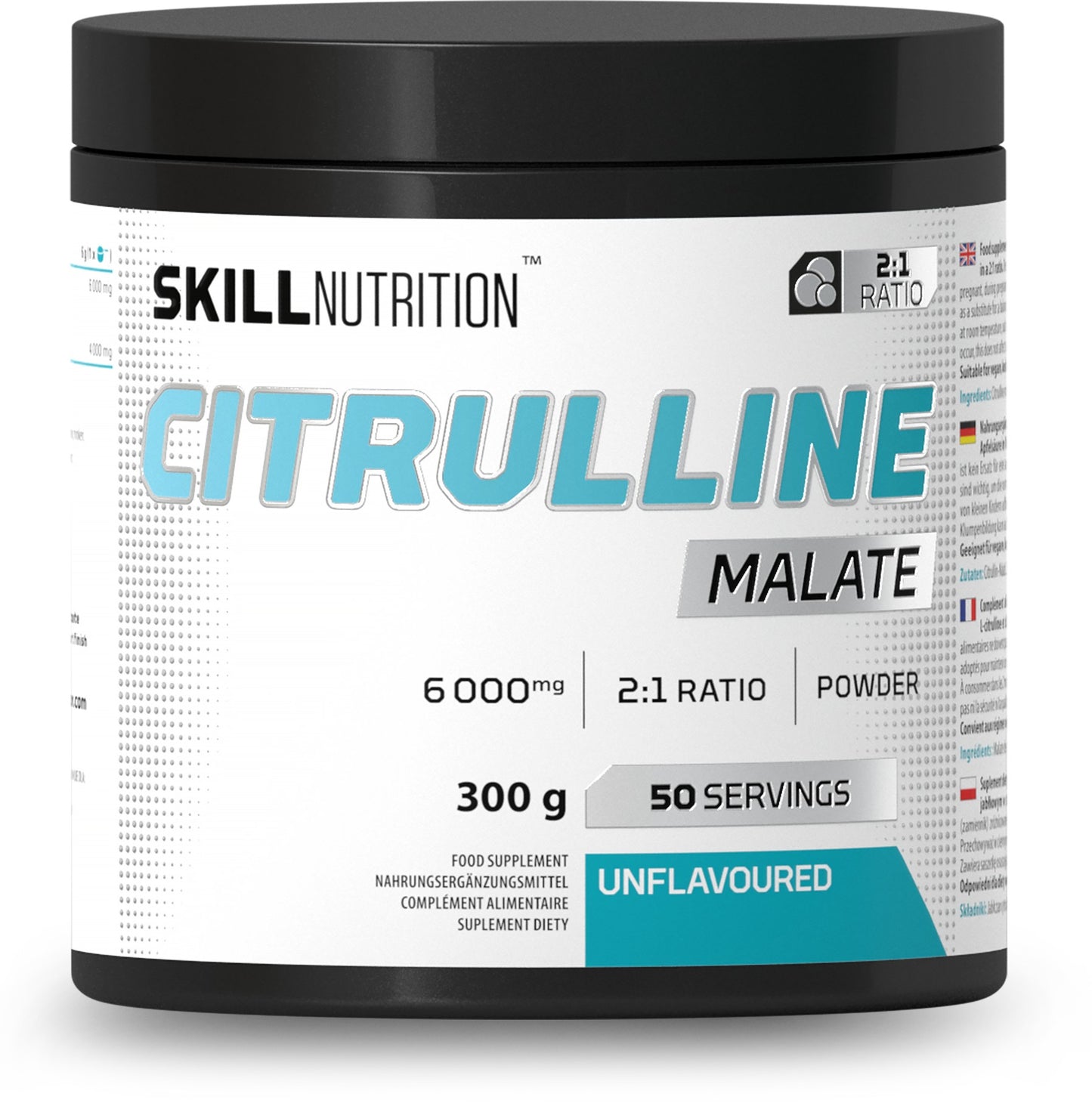 Skill Nutrition Citrulline Malate 2:1 Powder, Unflavoured - 300g