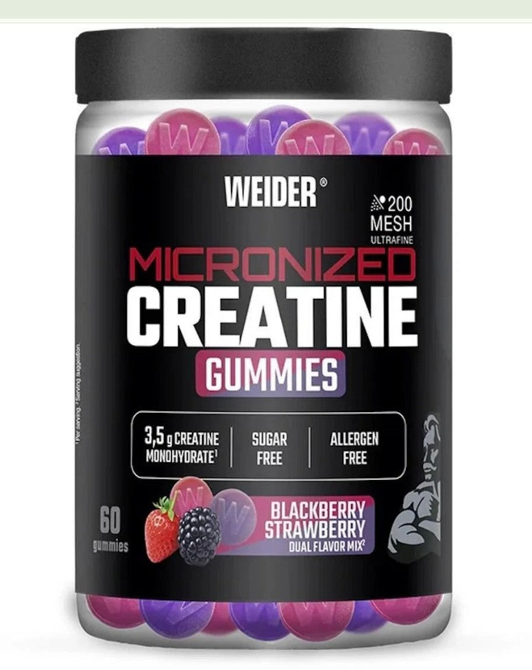 Weider Micronized Creatine Gummies, Blackberry Strawberry Dual Fla