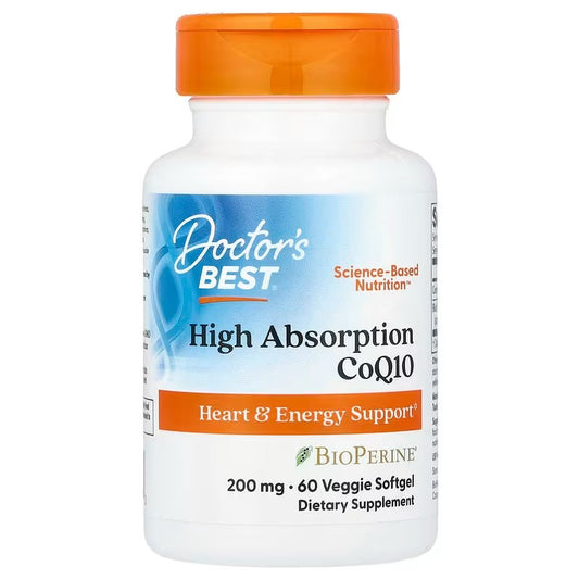 Doctor's Best High Absorption CoQ10 with BioPerine, 200mg - 60 veg
