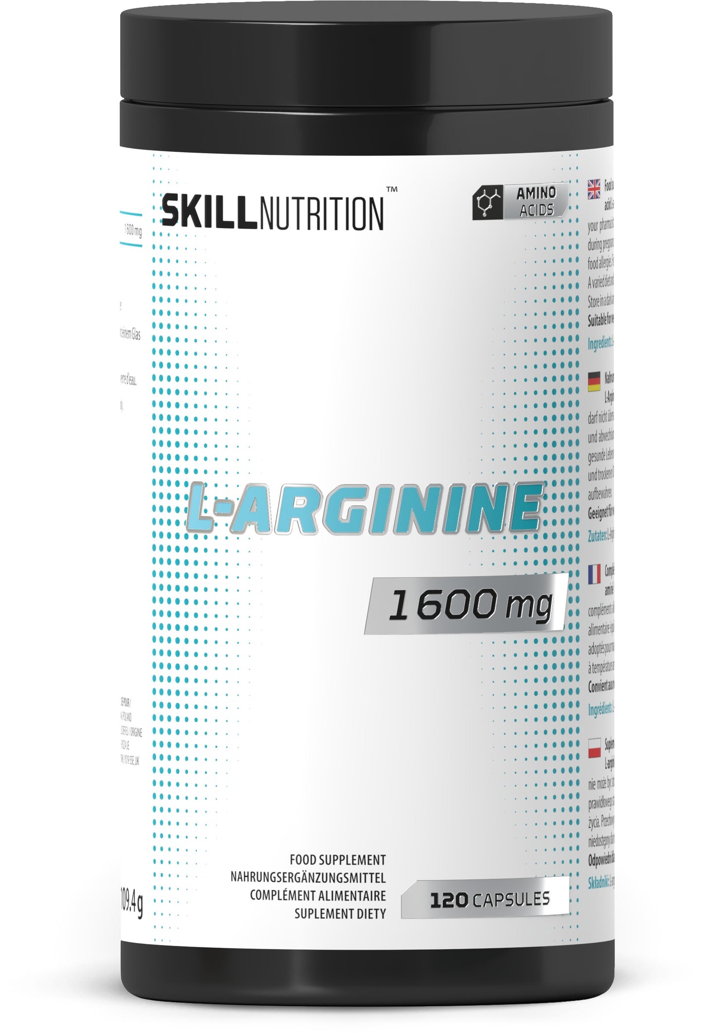 Skill Nutrition L-Arginine, 1600mg - 120 vegan caps