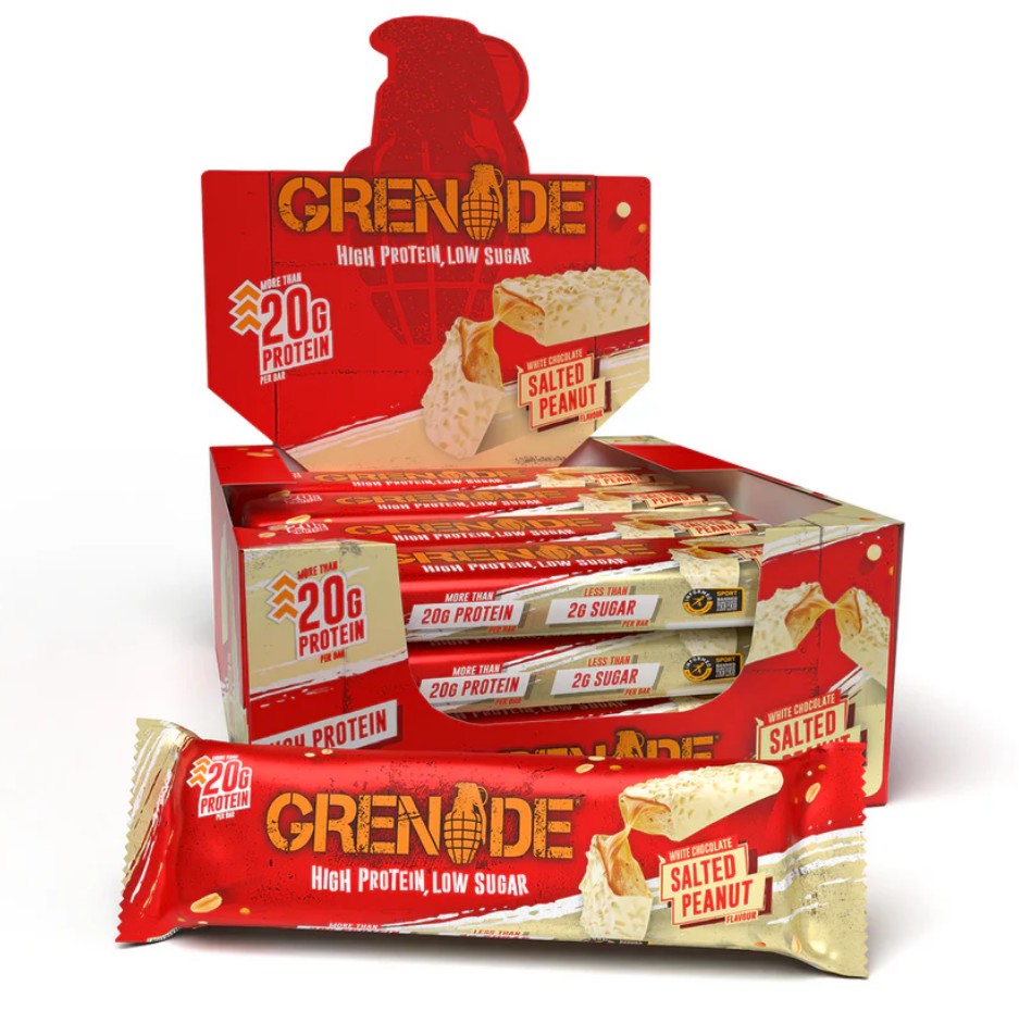 Grenade Protein Bars, White Chocolate Salted Peanut - 12 x 60g