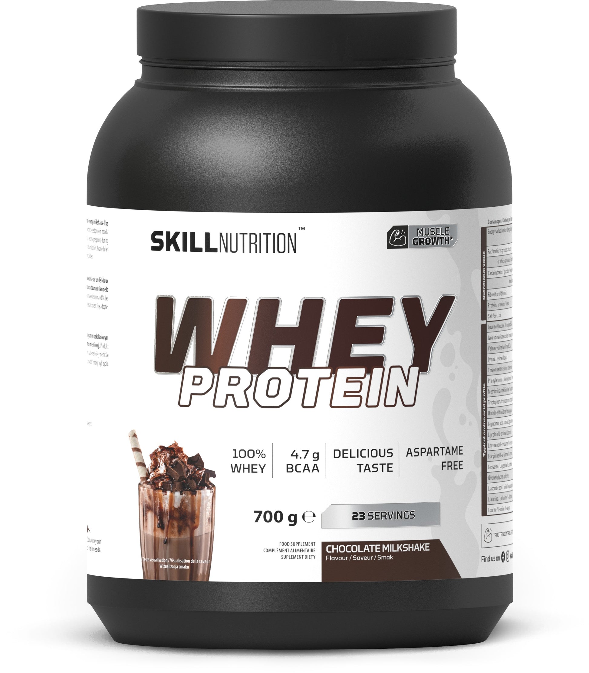 Skill Nutrition Whey Protein Powder, Chocolate Milkshake - 700g