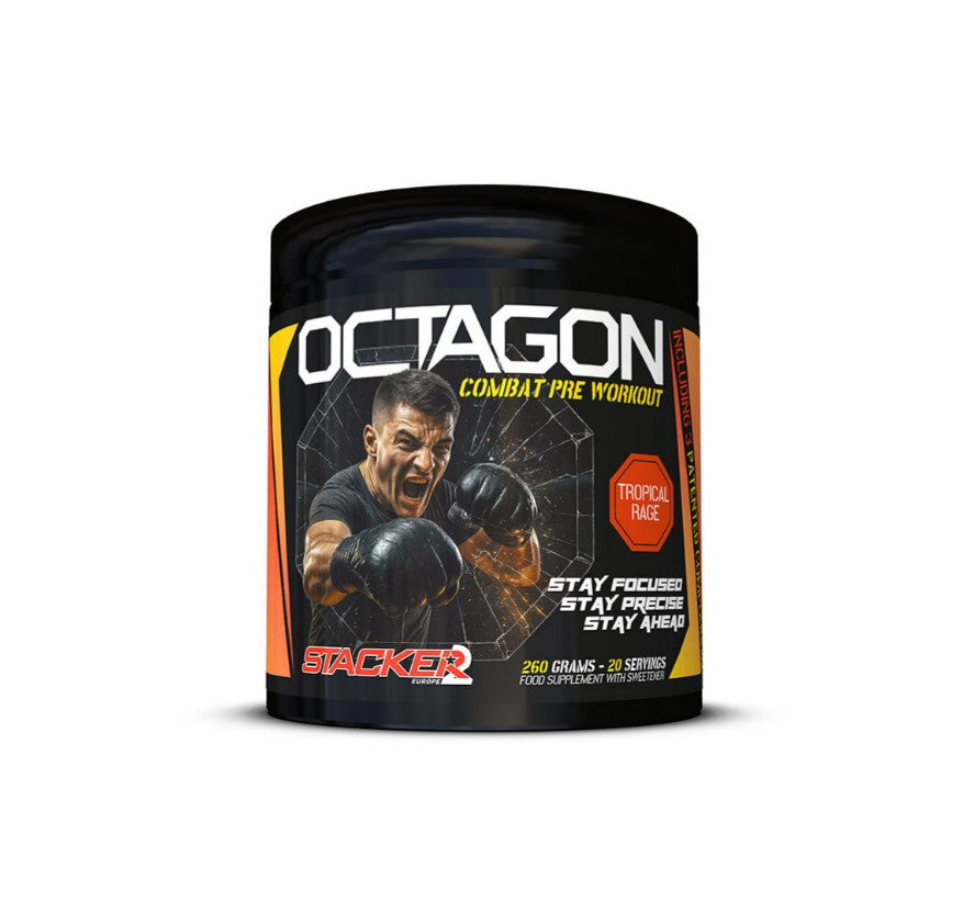 Stacker2 Europe Octagon Pre Workout, Tropical Rage - 260g