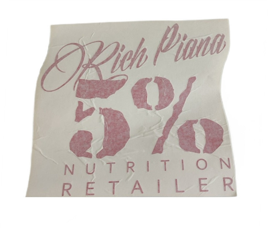 5% Nutrition 5% Nutrition Window Cling, White & Red