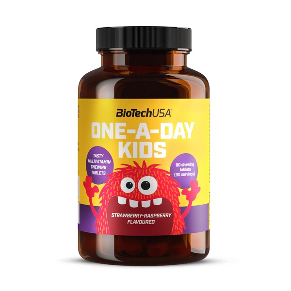 BioTechUSA One-A-Day Kids, Strawberry Raspberry - 90 chewing tabs