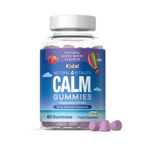 Natural Vitality Calm Kids Magnesium Citrate Gummies, Natural Mixe