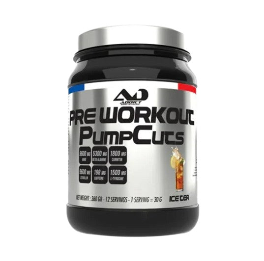 Addict Sport Nutrition Pre Workout Pump Cuts, Ice Tea - 360g
