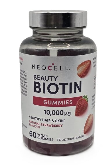 NeoCell Beauty Biotin, 10000mcg, Natural Strawberry - 60 gummies