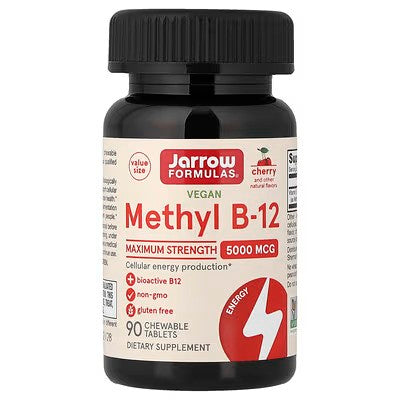 Jarrow Formulas Methyl B-12, 5000mcg (Cherry) - 90 vegan chewable