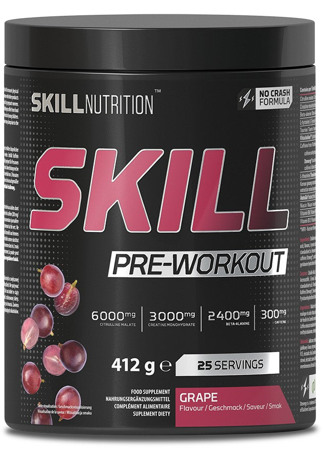 Skill Nutrition Skill Pre-Workout, Grape - 412 grams