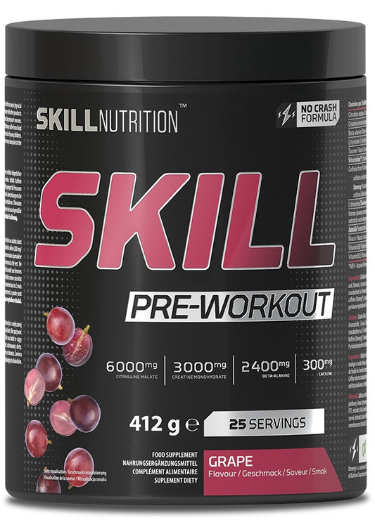 Skill Nutrition Skill Pre-Workout, Grape - 412 grams