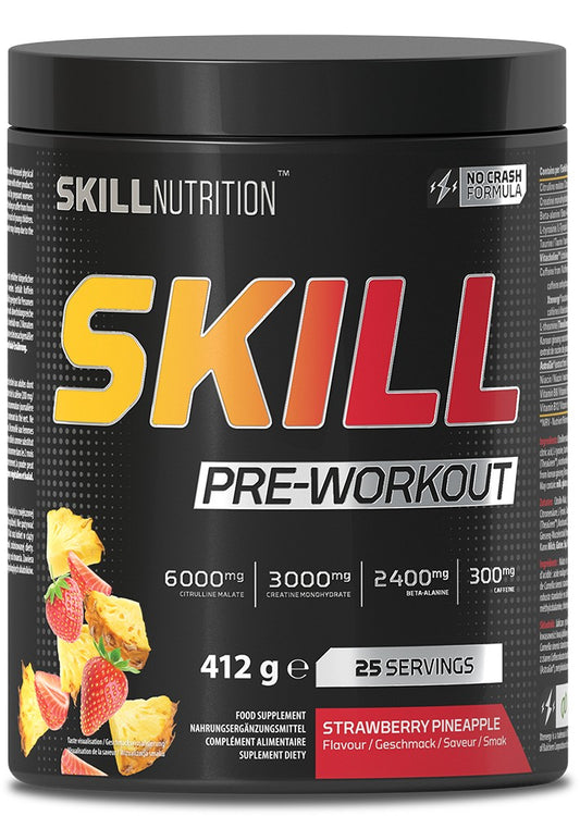 Skill Nutrition Skill Pre-Workout, Strawberry Pineapple - 412 gram