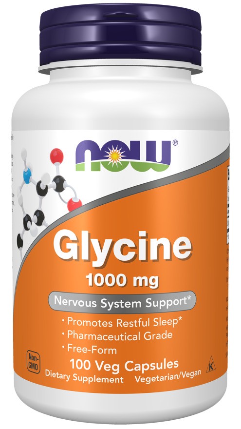 NOW Foods Glycine, 1000mg - 100 vcaps