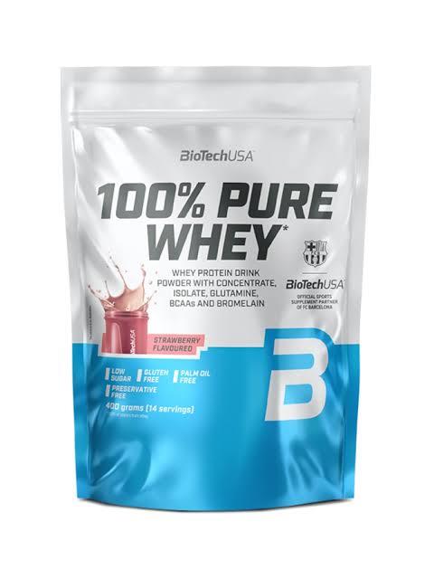 BioTechUSA 100% Pure Whey, Strawberry - 400 grams
