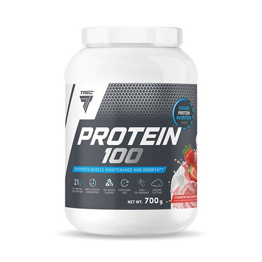 Trec Nutrition Protein 100, Strawberry Milkshake - 700 grams