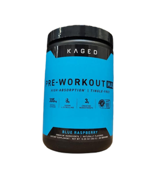 Kaged Muscle Pre-Workout Max, Blue Raspberry - 350 grams