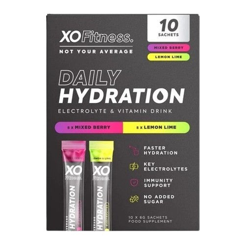 XO Fitness Daily Hydration, Mixed Berry & Lemon Lime - 10 x 6g