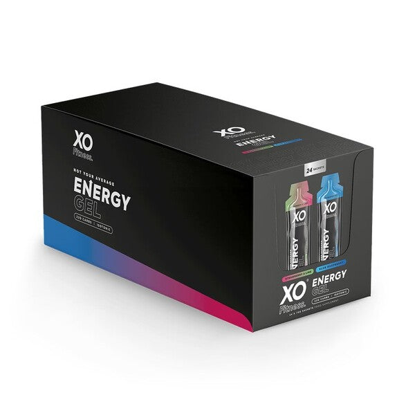 XO Fitness Energy Gel, Strawberry Lime & Blue Raspberry - 24 x 70g