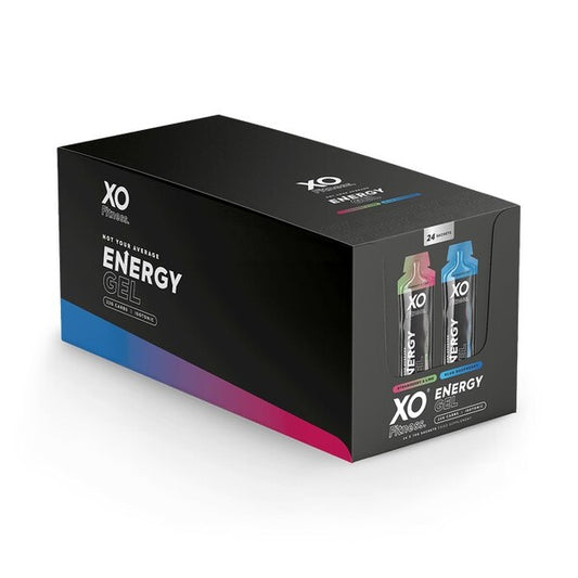 XO Fitness Energy Gel, Strawberry Lime & Blue Raspberry - 24 x 70g
