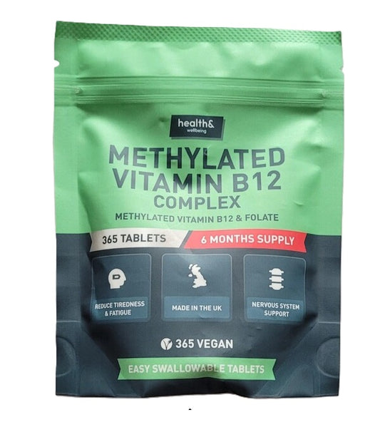 Health&Wellbeing Methylated Vitamin B12 Complex - 365 tablets