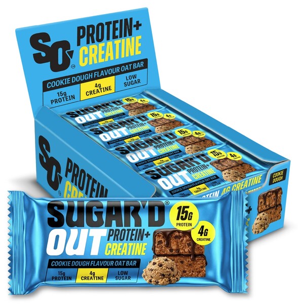 Sugar'd Out Protein + Creatine Bar, Cookie Dough - 12 x 68g