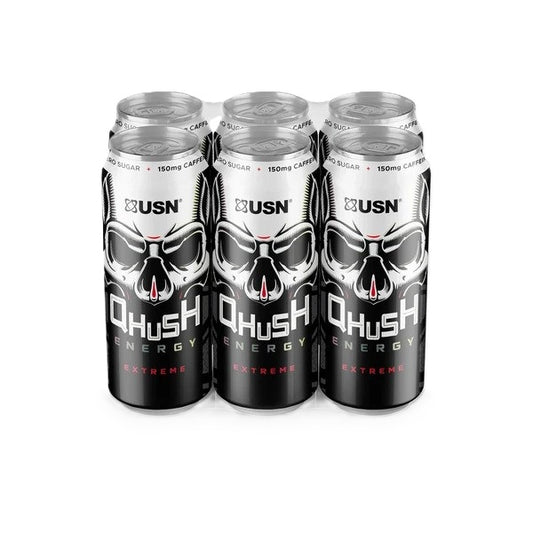 USN Qhush Energy Drink, Original - 6 x 500 ml.
