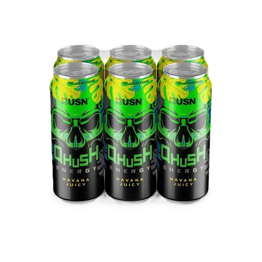 USN Qhush Energy Drink, Havana Juicy - 6 x 500 ml.