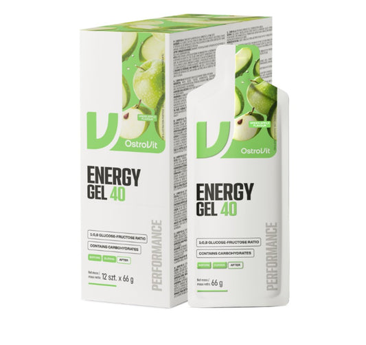 OstroVit Energy Gel 40, Green Apple - 12 x 66g