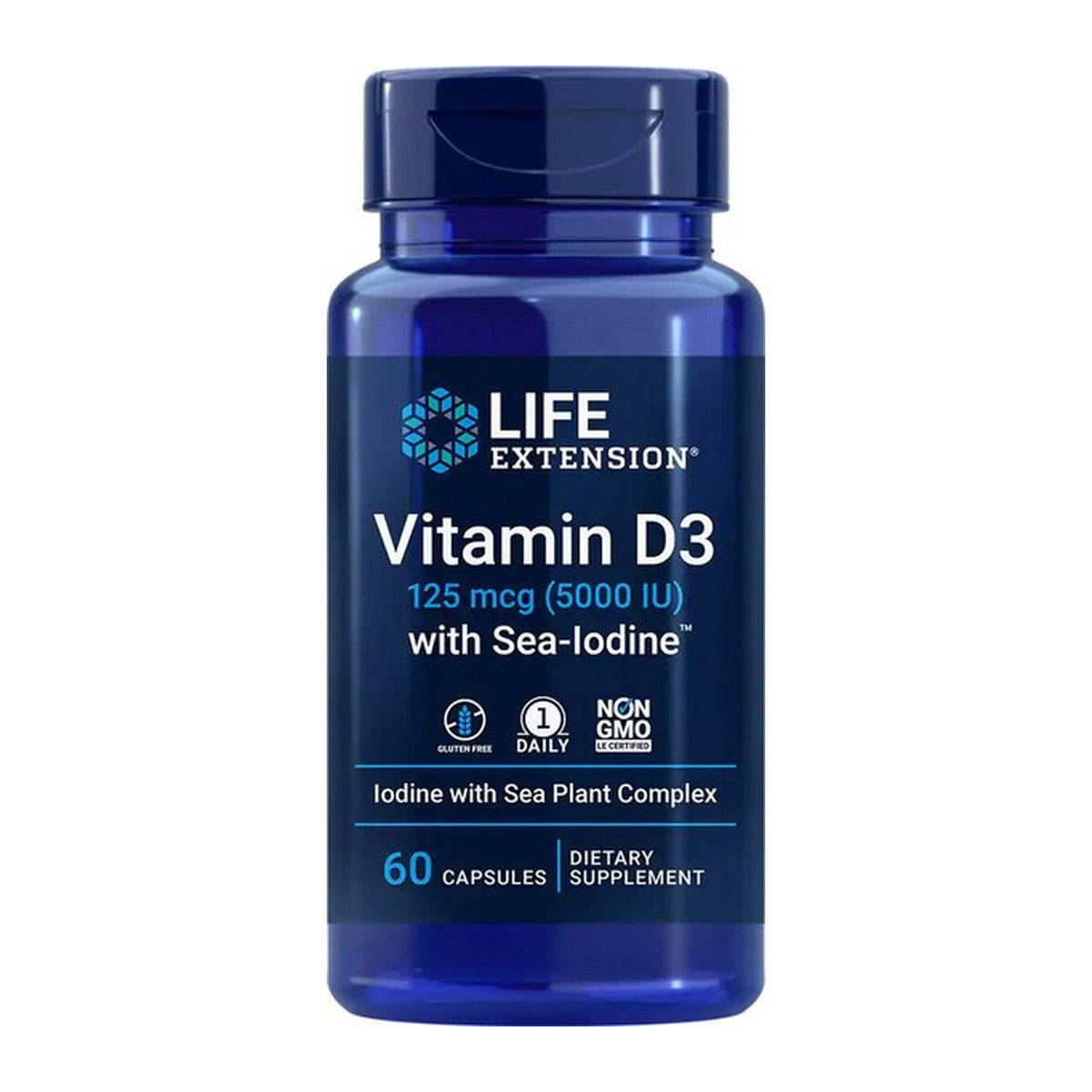 Life Extension Vitamin D3 with Sea-Iodine, 5000IU - 60 caps