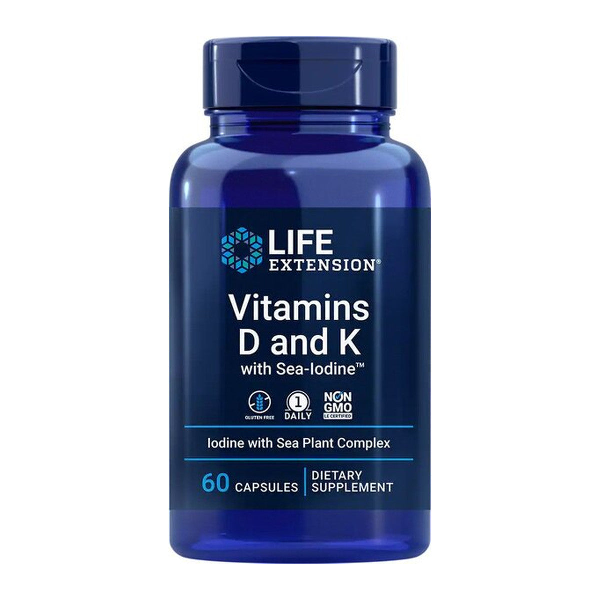 Life Extension Vitamins D and K with Sea-Iodine - 60 caps
