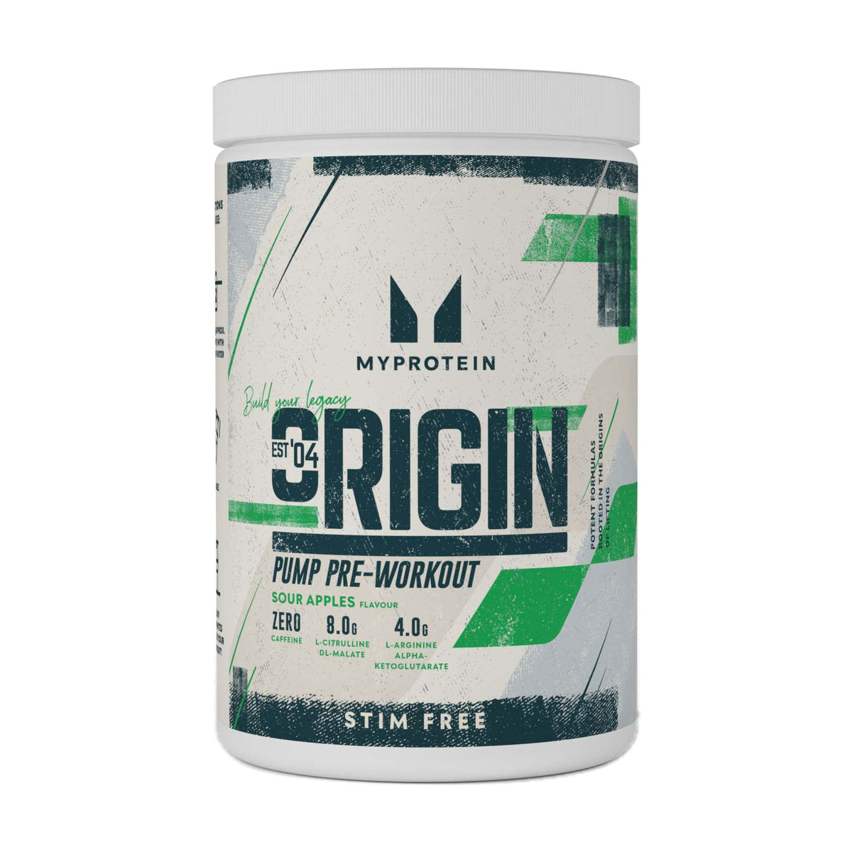 MyProtein Origin Pre-Workout Stim-Free, Sour Apples - 600g