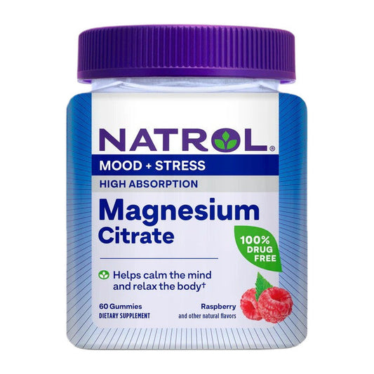 Natrol High Absorption Magnesium Citrate, Raspberry - 60 gummies