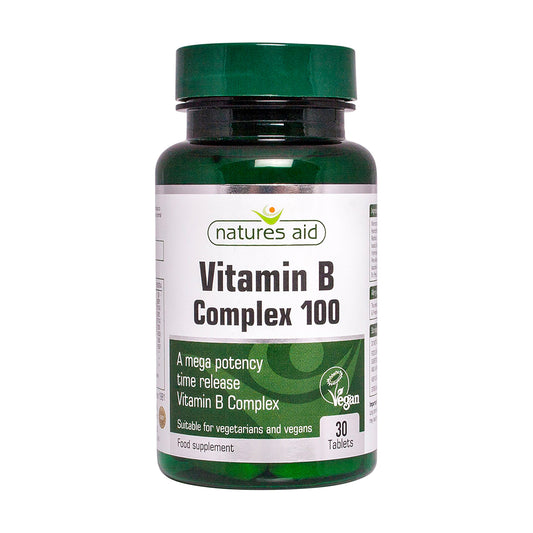 Natures Aid Vit B Complex 100mg Time Release (Mega Potency) - 30 tabs