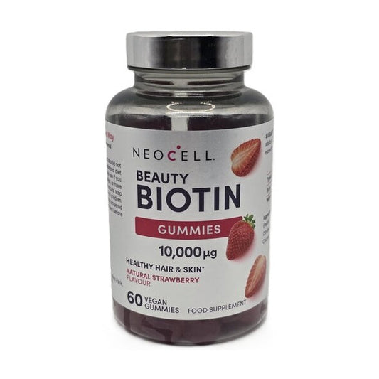 NeoCell Beauty Biotin, 10000mcg, Natural Strawberry - 60 gummies