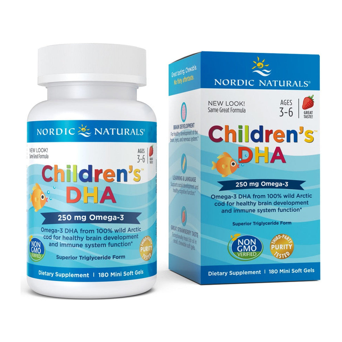Nordic Naturals Children's DHA, 250mg Omega-3 Strawberry - 180 min