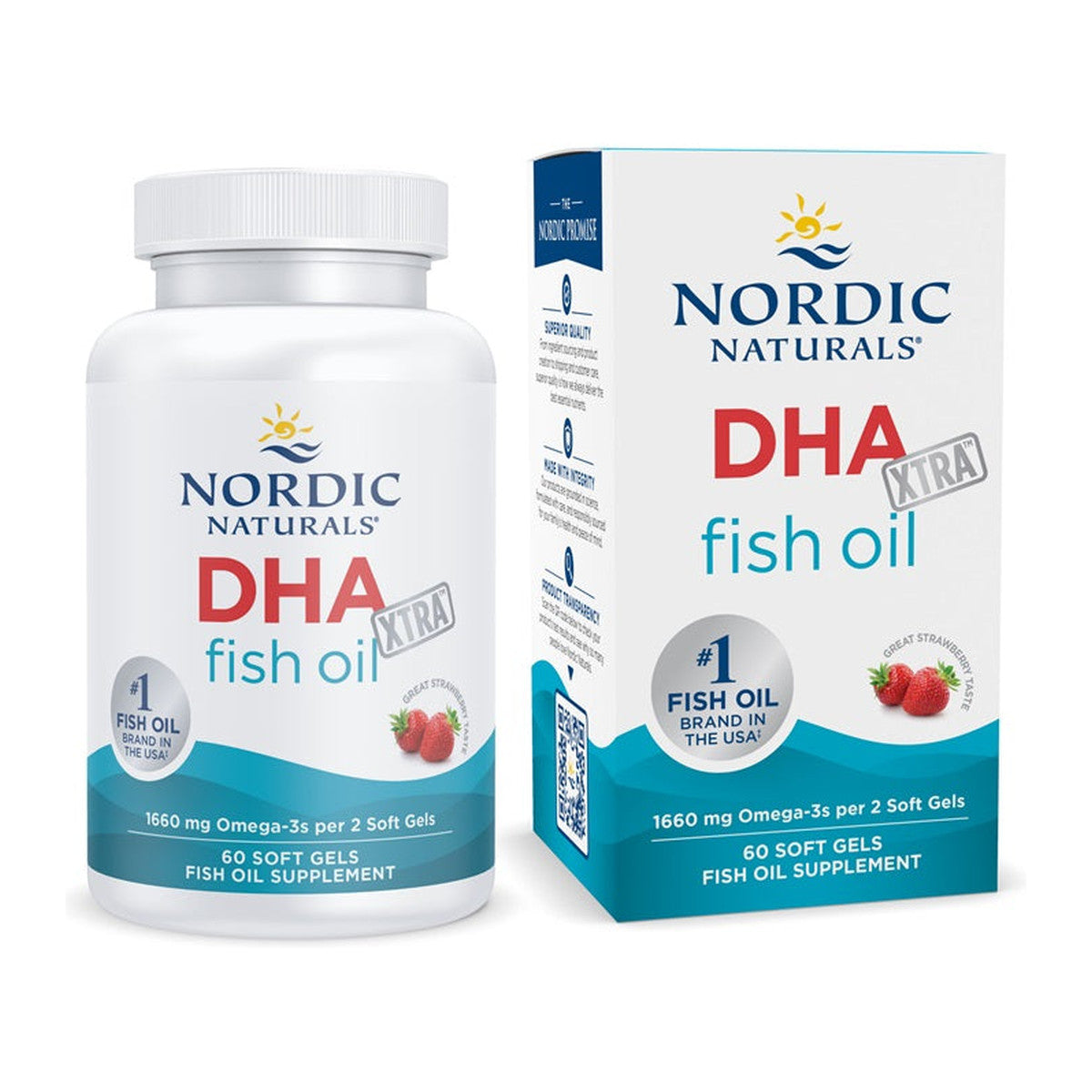 Nordic Naturals DHA Xtra, 1660mg Strawberry - 60 softgels