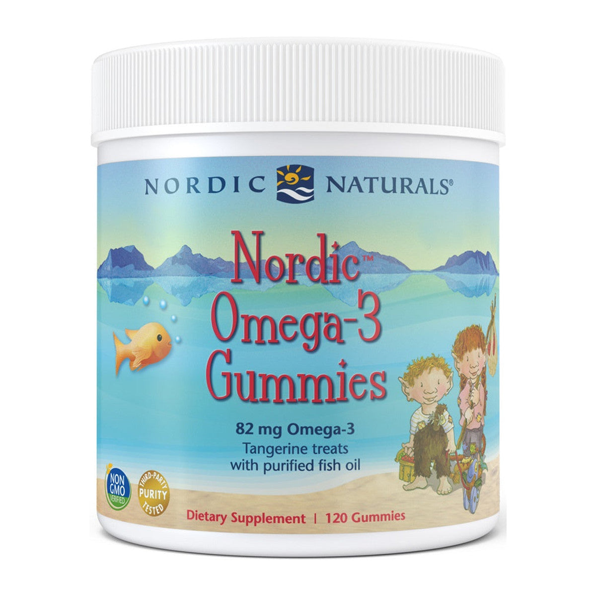 Nordic Naturals Nordic Omega-3 Gummies, 82mg Tangerine Treats - 12