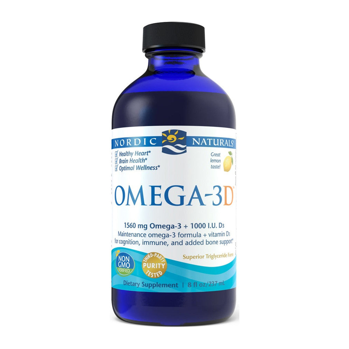 Nordic Naturals Omega-3D, 1560mg Lemon - 237 ml.