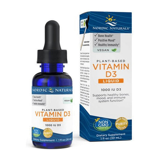 Nordic Naturals Plant-Based Vitamin D3 Liquid, 1000 IU Apple - 30