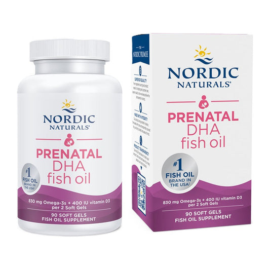 Nordic Naturals Prenatal DHA, 830mg Omega-3 + 400 IU D3 Unflavored