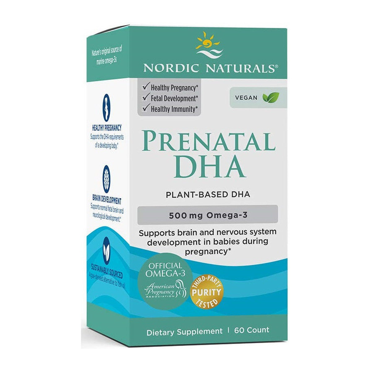 Nordic Naturals Prenatal DHA Vegan, 500mg - 60 softgels